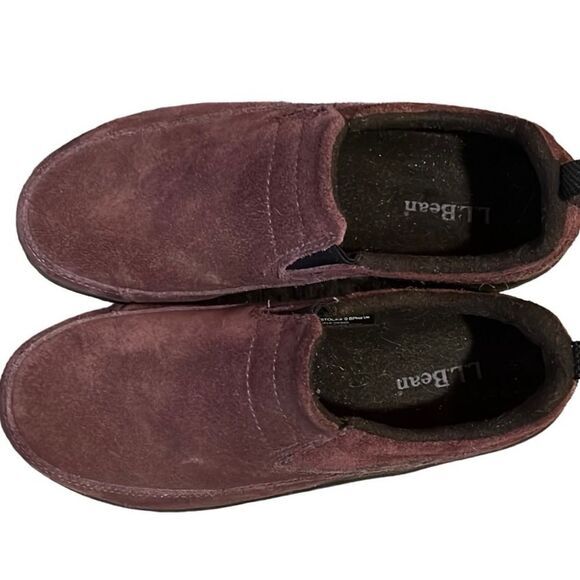 L.L.Bean womens shoes Size 7 W plum suede slip on outdoor rugged hiking‎ comfort - Picture 2 of 7